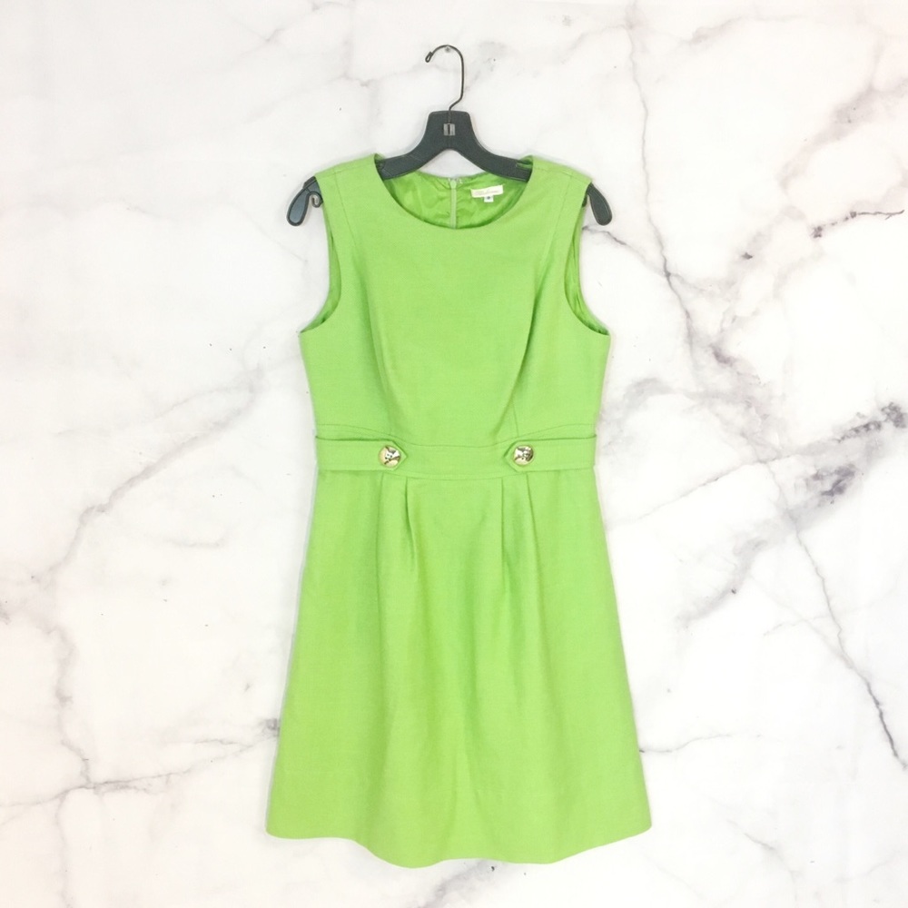 Shoshanna Lime Green Sleeveless A-Line Dress